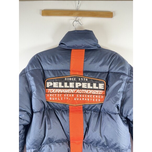 Reversible Down Jacket with Racing Patch by Mark Buchanan, 90s-00s Pelle Pelle - Picture 9 of 15